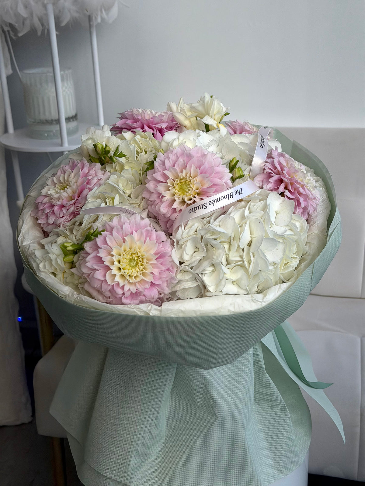 Hydrangeas with Dahlias