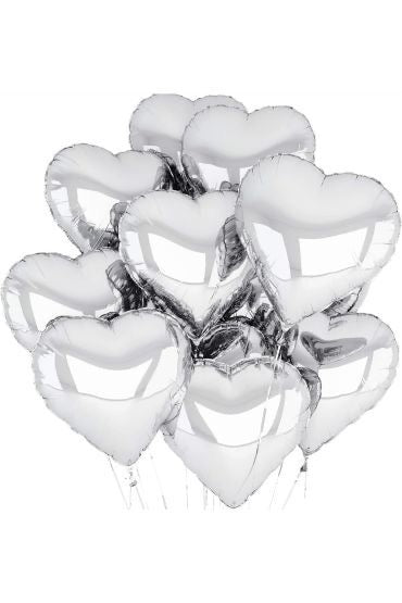 Silver heart shape balloon