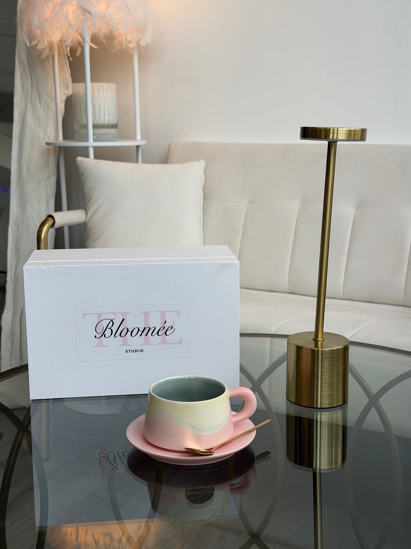 Pastel Ceramic Coffee Cup & Saucer Set