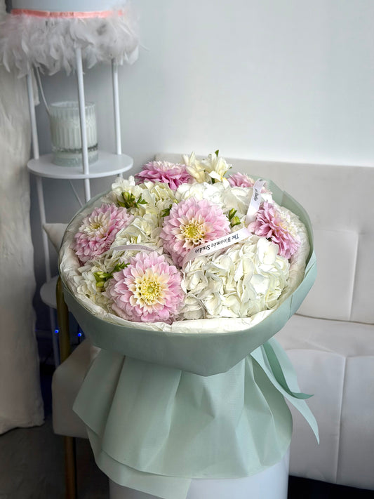 Hydrangeas with Dahlias