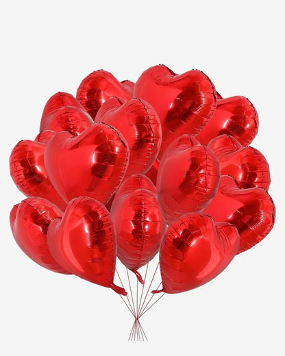 heart-shaped foil balloons
