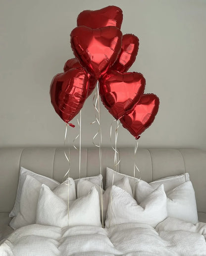 heart-shaped foil balloons