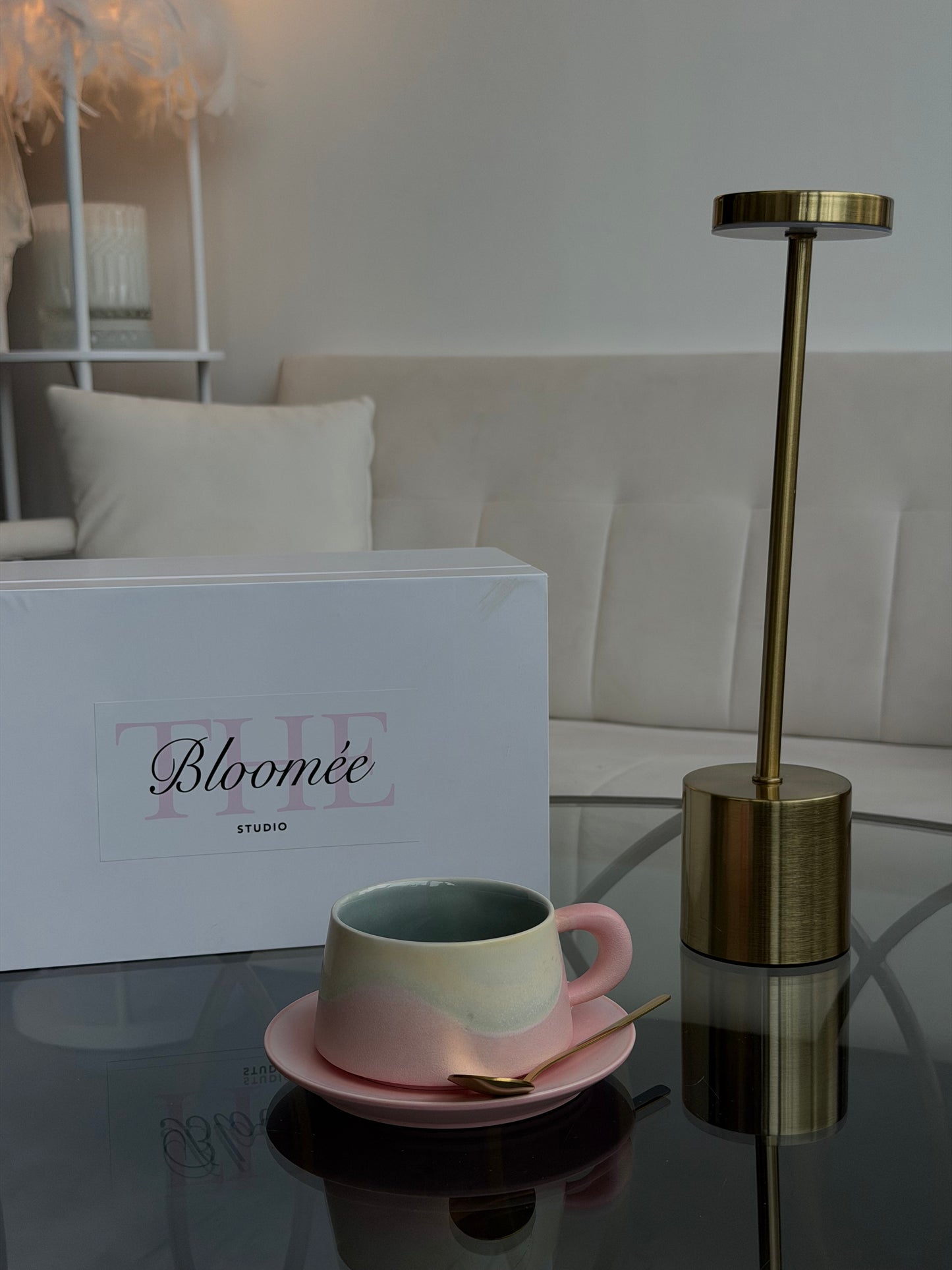Pastel Ceramic Coffee Cup & Saucer Set