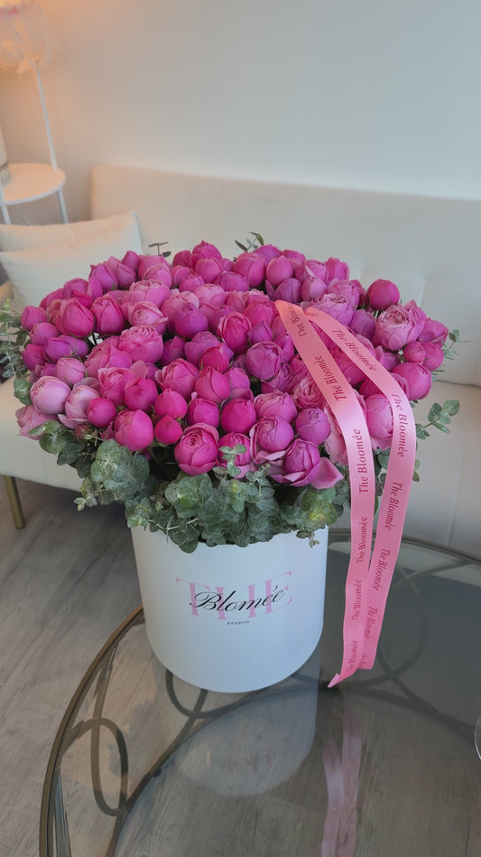 Silva pink  roses in box