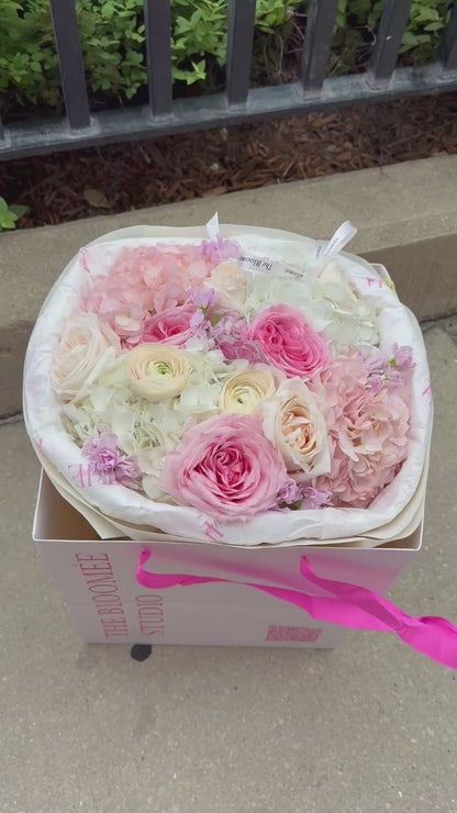 Pink Roses & Ranunculus Garden